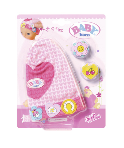 Caciulita cu insigne 43cm baby born zapf