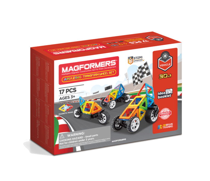 Set constructie magnetic Magformers Vehicule 17 piese Clics Toys