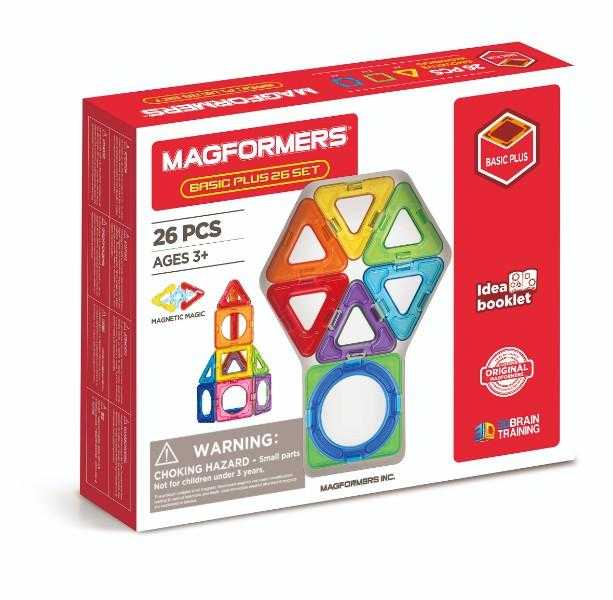 Set constructie magnetic Magformers Basic Plus 26 piese Clics Toys