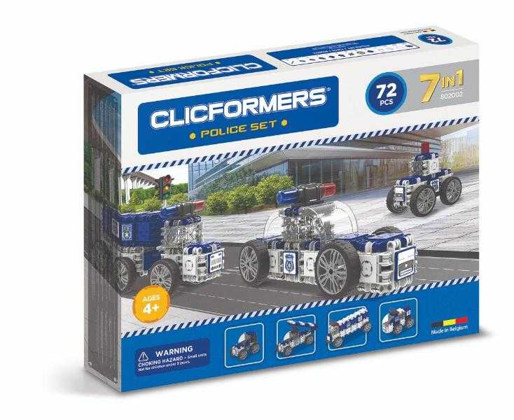 Set constructie clicformers politie 72 piese clics toys