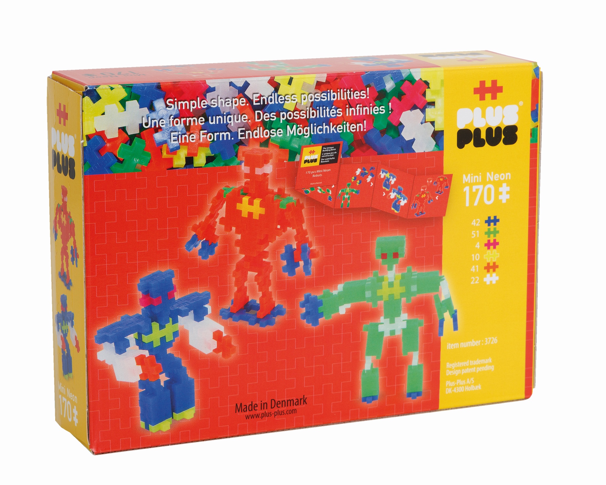 Set constructie neon roboti 170 piese plus plus