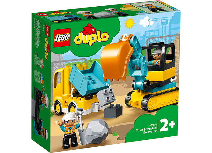 Camion si excavator pe senile lego duplo