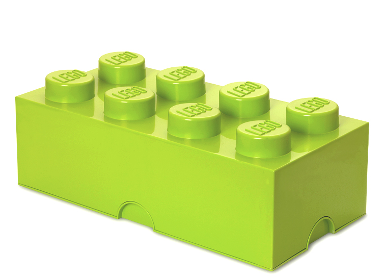 Cutie depozitare lego 2x4 verde deschis