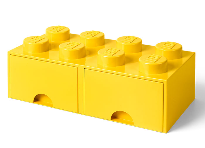 Cutie depozitare LEGO 2x4 cu sertare galben