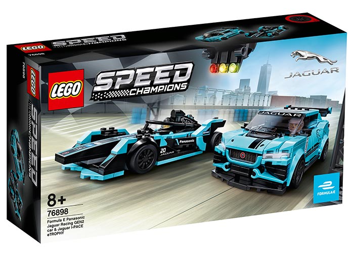 Jaguar racing gen2 & jaguar i-pace etrophy lego speed champions