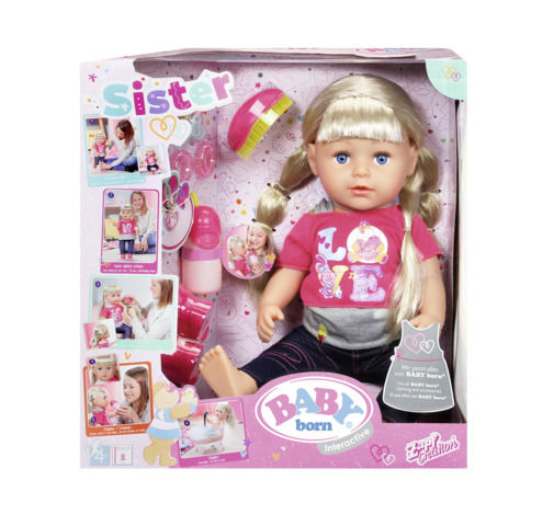 Papusa interactiva surioara baby born