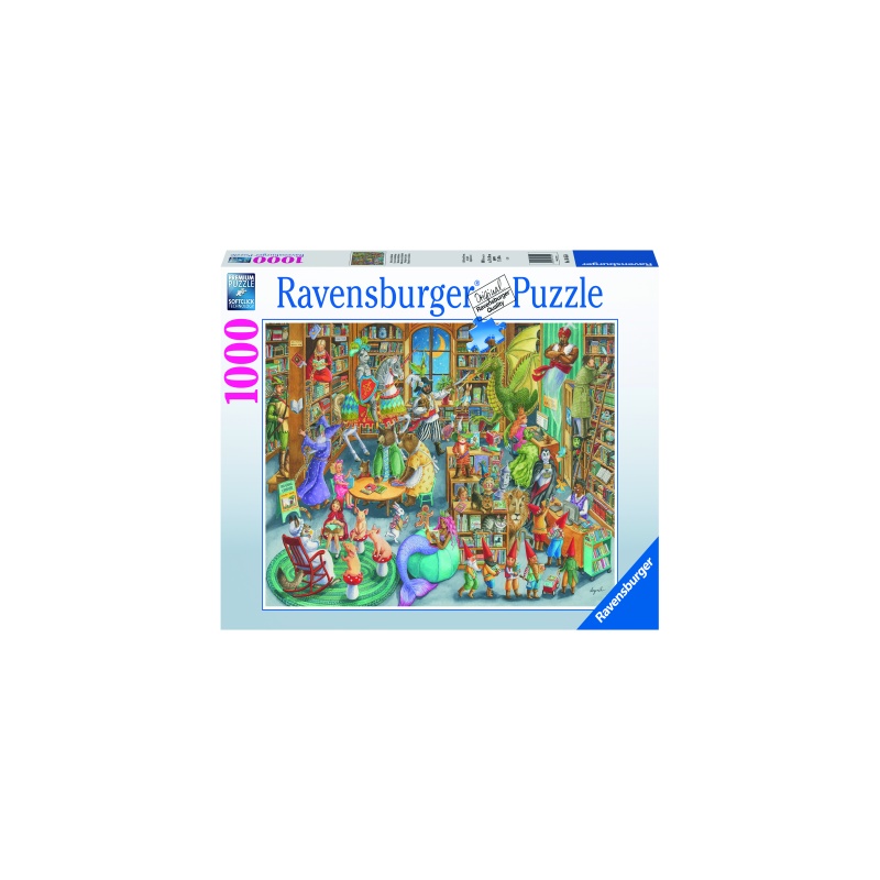 Puzzle copii si adulti noapte in librarie 1000 piese ravensburger