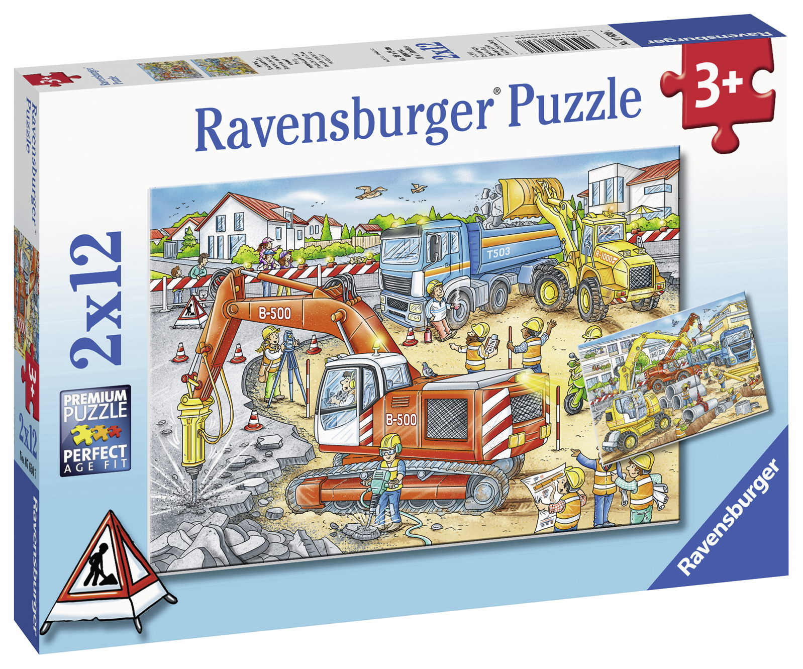 Puzzle santier in lucru 2x12 piese Ravensburger