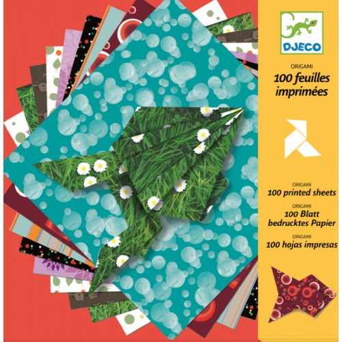 Hartie pentru origami modele diferite 100 coli djeco