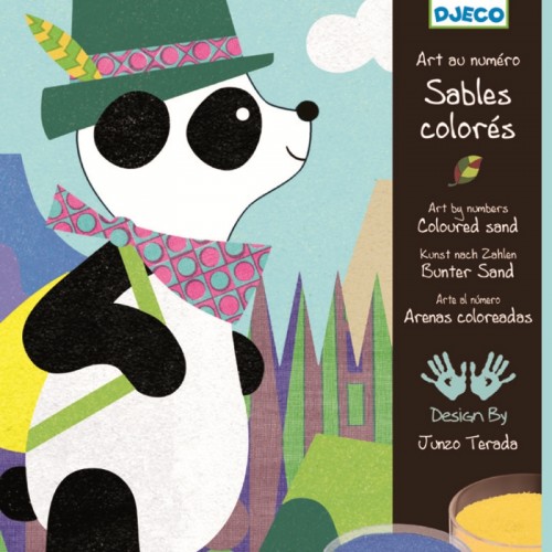Set creativ cu nisip colorat tablouri animale djeco