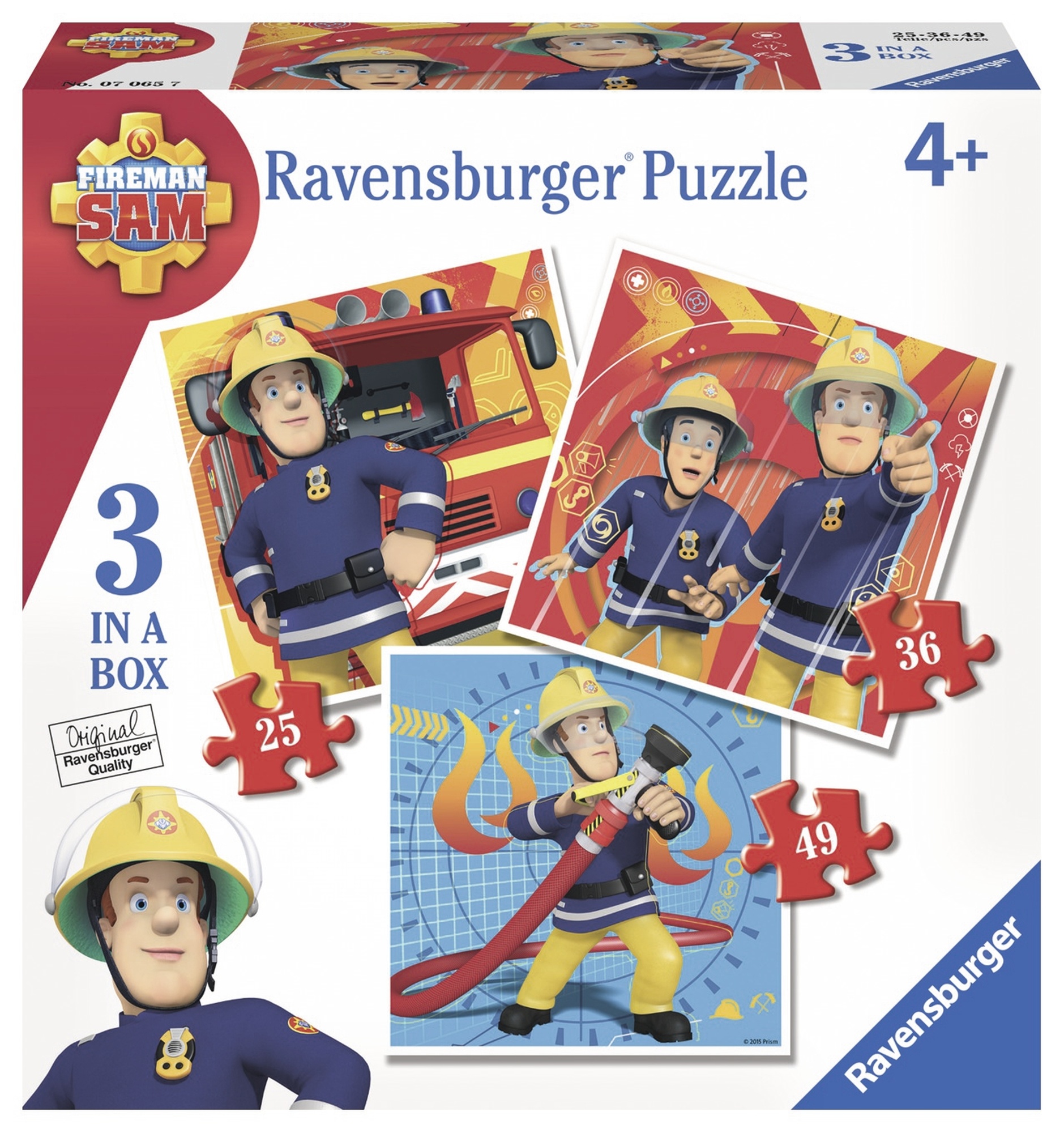 Puzzle pompierul sam 25/36/49 piese ravensburger