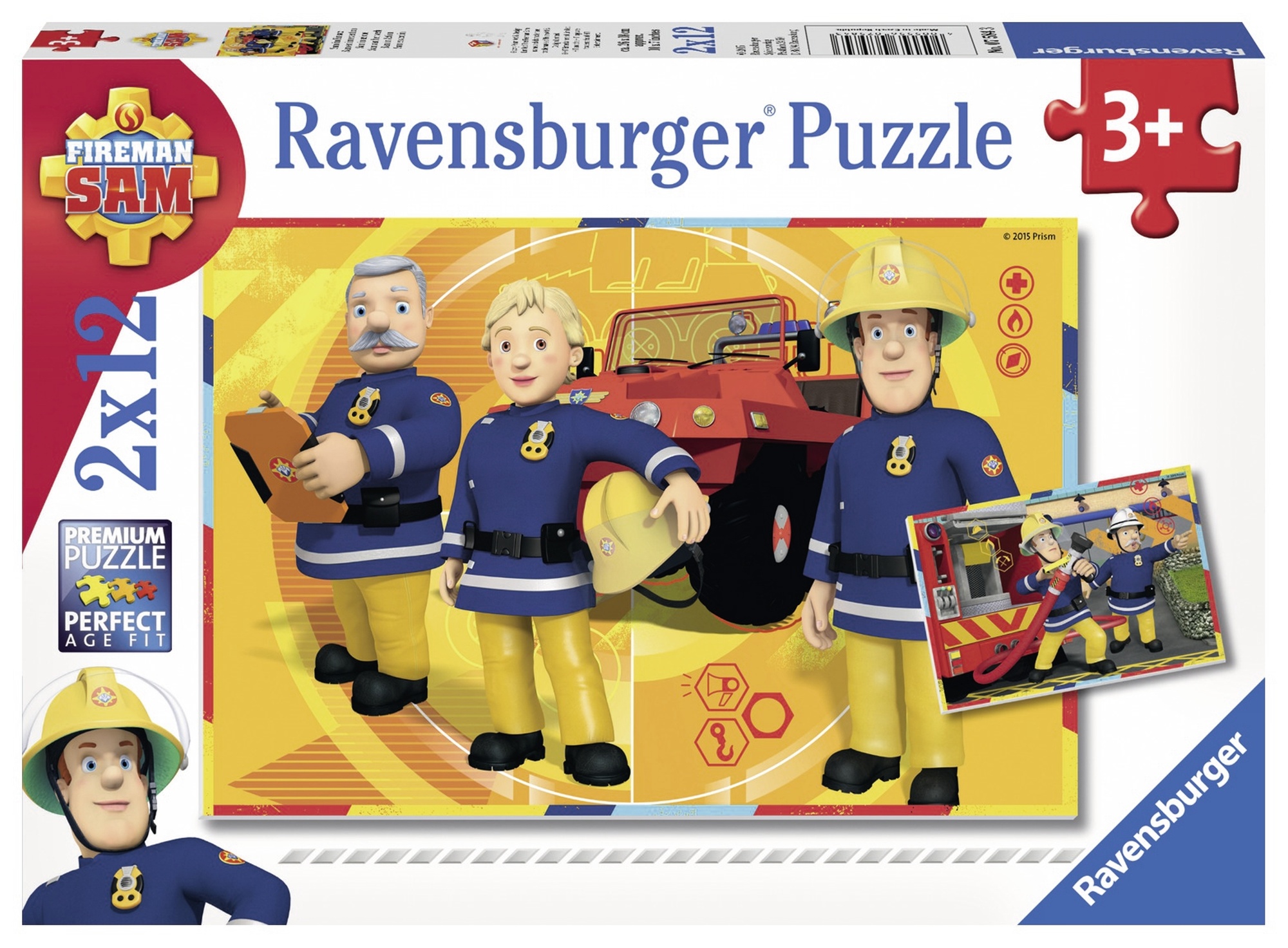 Puzzle pompierul sam 2x12 piese ravensburger