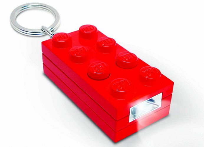 Breloc cu lanterna LEGO caramida rosie