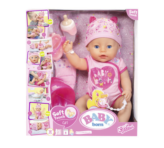 Papusa interactiva cu corp moale baby born