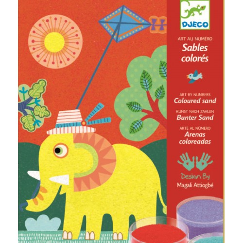 Joc creativ cu nisip colorat animale djeco