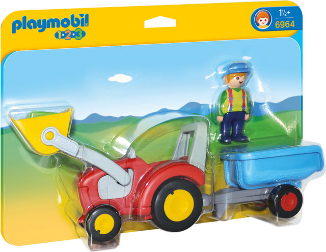 Tractor cu remorca Playmobil 1.2.3