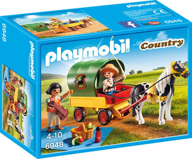 Trasura cu ponei si picnic playmobil country