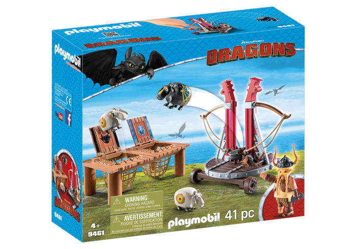 Gobber lanseaza oile in aer playmobil dragons