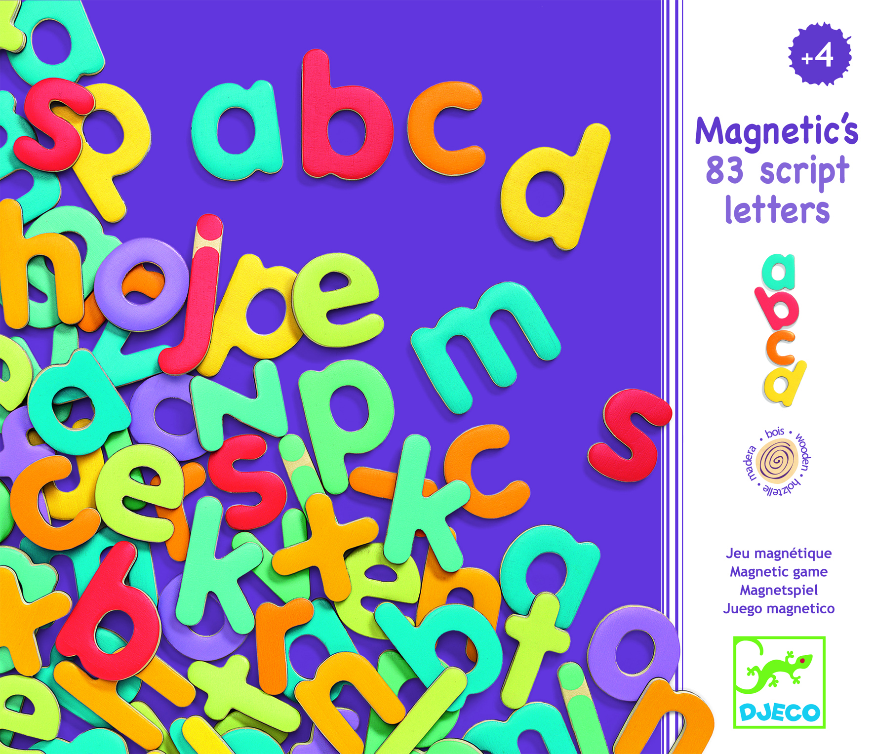 Litere magnetice colorate 83 piese djeco