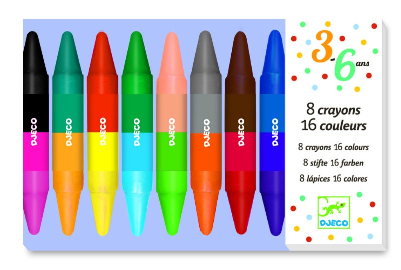 Creioane de colorat duble djeco