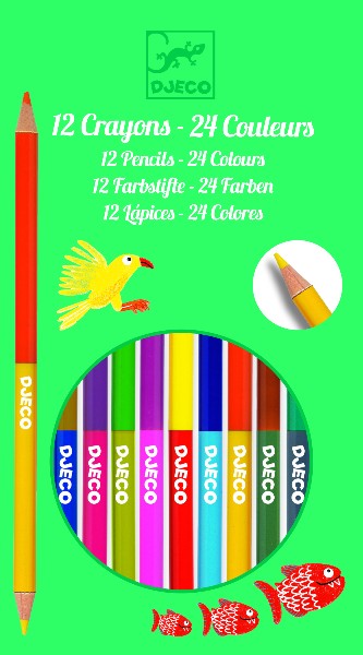 Creioane duble de colorat djeco