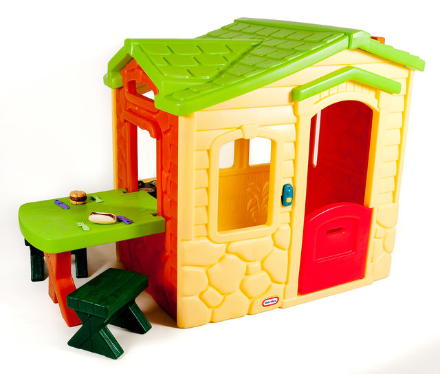 Casuta picnic cu terasa crem little tikes