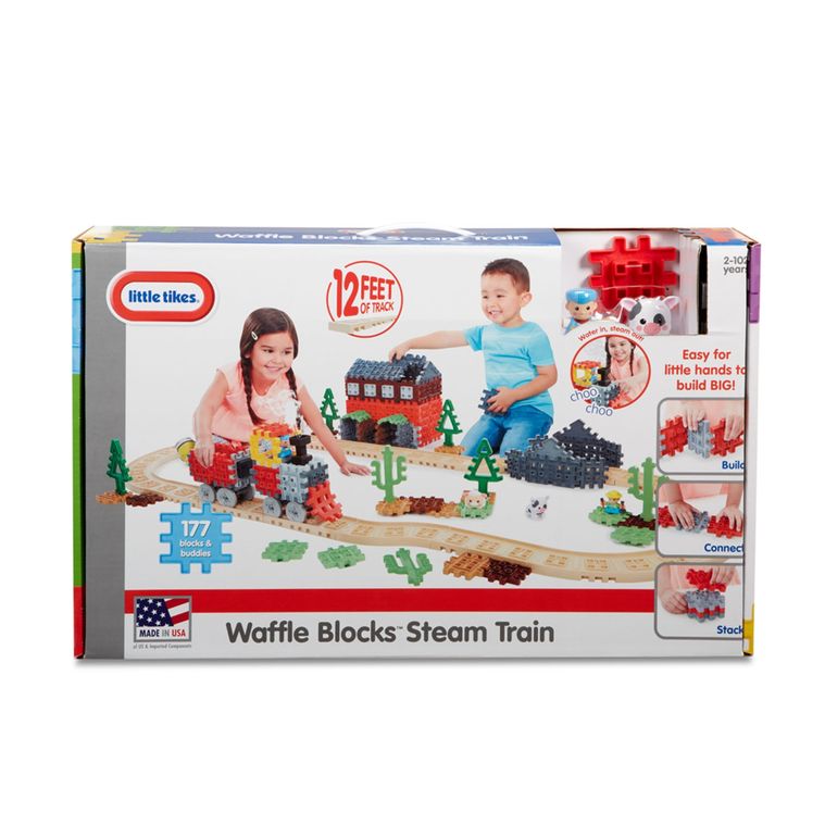 Blocuri de constructie tren cu aburi little tikes