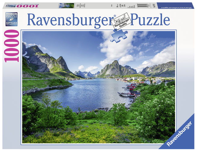 Puzzle copii si adulti portul lofoten 1000 piese ravensburger