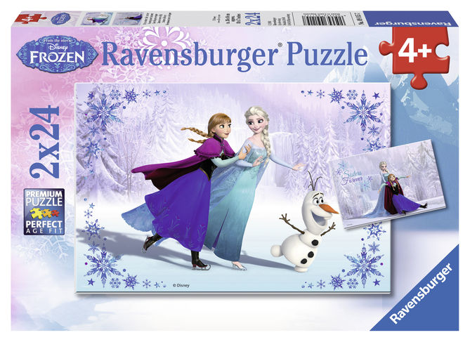 Puzzle frozen fetele surori 2x24 piese Ravensburger