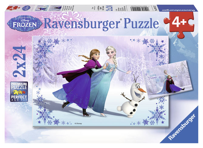 Puzzle frozen fetele surori 2x24 piese ravensburger