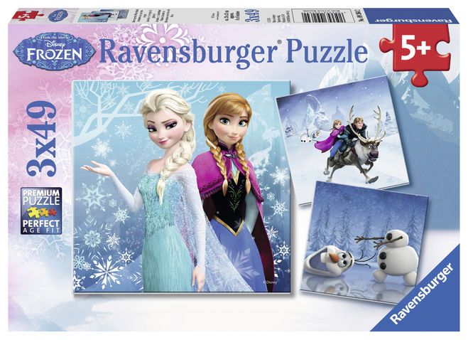 Puzzle frozen fete 3x49 piese ravensburger
