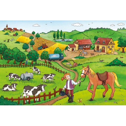 Puzzle munca la ferma 2x12 piese ravensburger