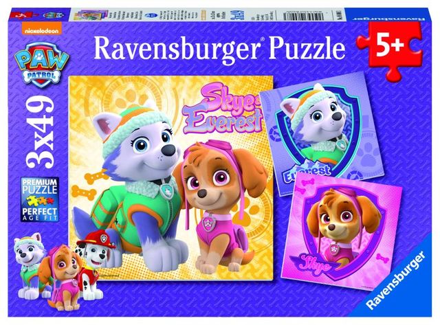 Puzzle patrula catelusilor m1, 3x49 piese ravensburger