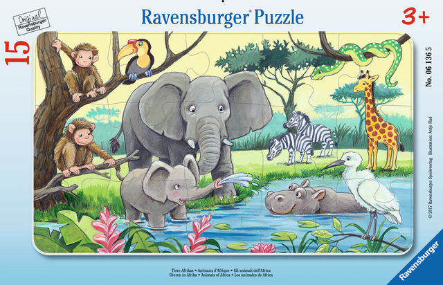Puzzle animale din africa 15 piese ravensburger