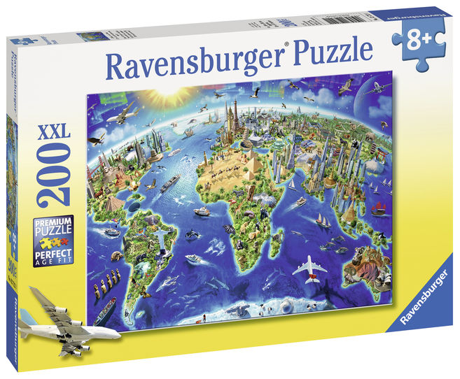 Puzzle harta lumii 200 piese ravensburger