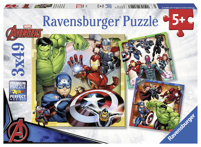 Puzzle Marvel Avengers 3X49 piese Ravensburger