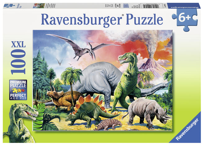 Puzzle printre Dinozauri 100 piese Ravensburger