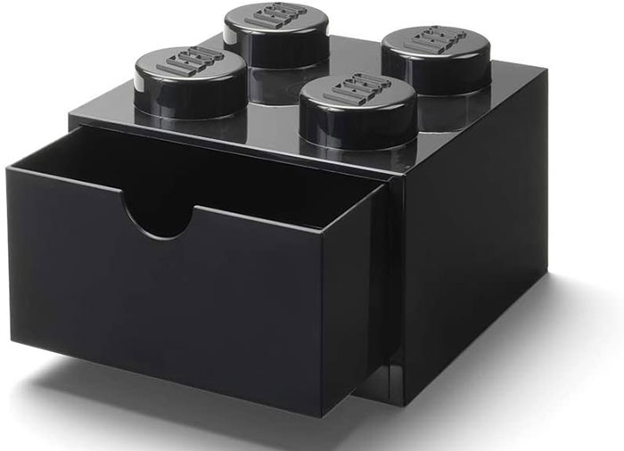 Sertar de birou lego 2x2 negru