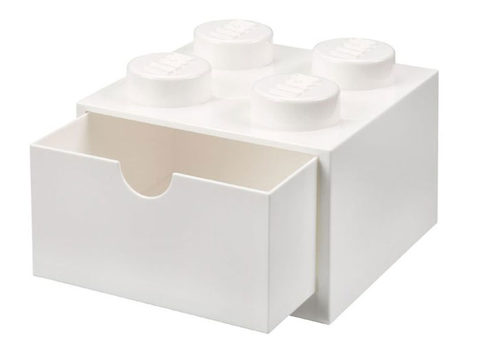 Sertar de birou lego 2x2 alb