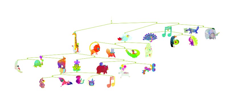 Decoratie mobila animale vesele djeco