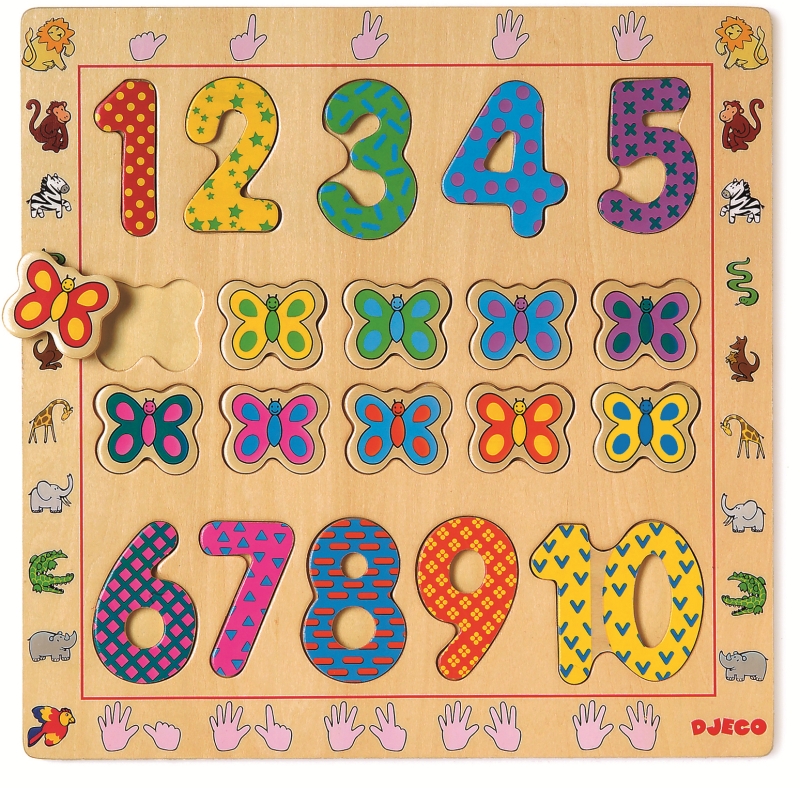 Puzzle lemn cifre djeco