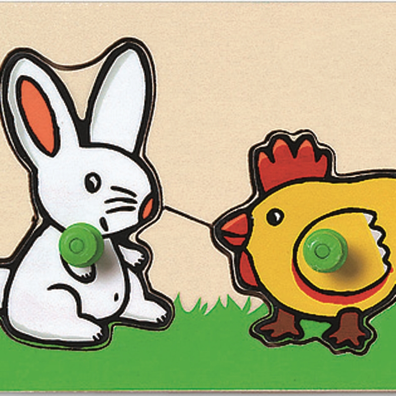 Puzzle lemn cu buton ferma djeco