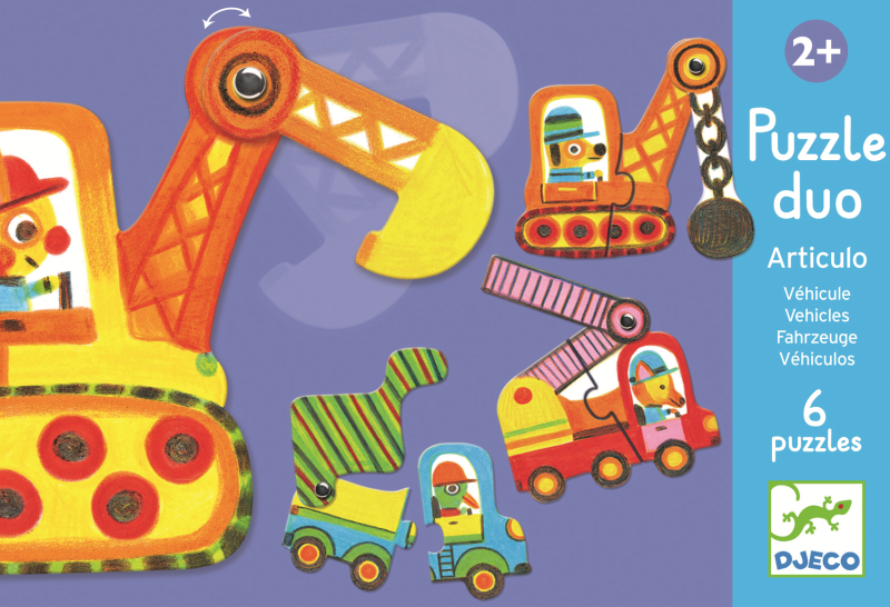 Puzzle duo mobil vehicule djeco