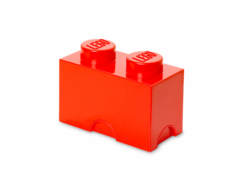 Cutie depozitare lego 1x2 rosu