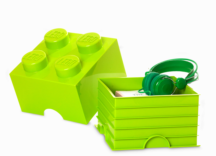 Cutie depozitare lego 2x2 verde deschis