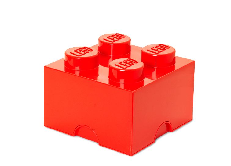 Cutie depozitare lego 2x2 rosu