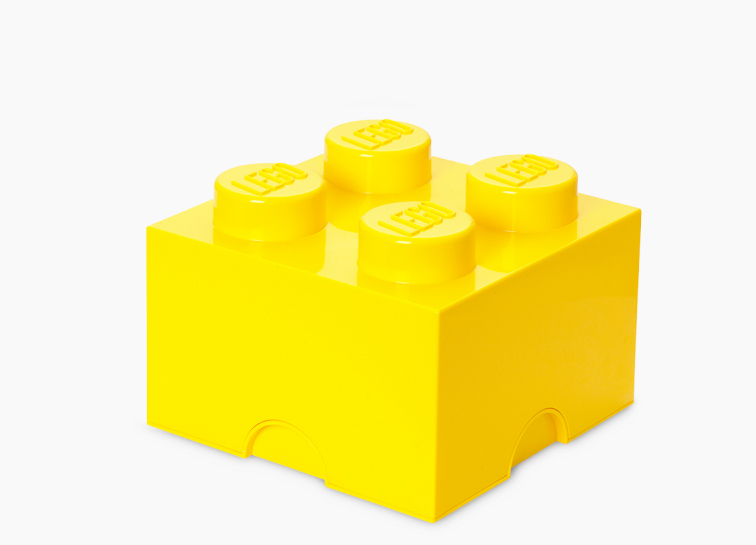 Cutie depozitare lego 2x2 galben