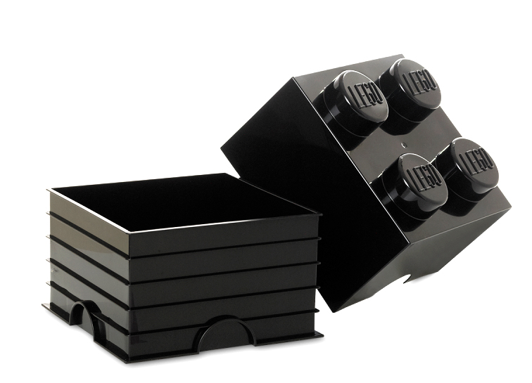 Cutie depozitare lego 2x2 negru