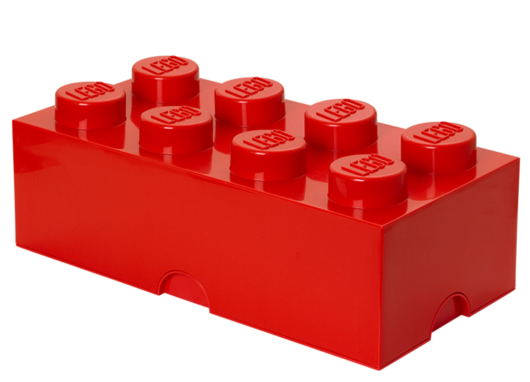 Cutie depozitare lego 2x4 rosu