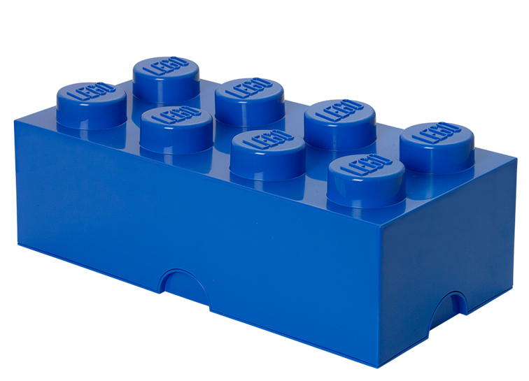 Cutie depozitare lego 2x4 albastru inchis